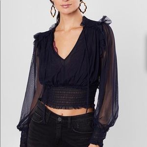 NWT Sexy black Free People “Indigo Lost” top!